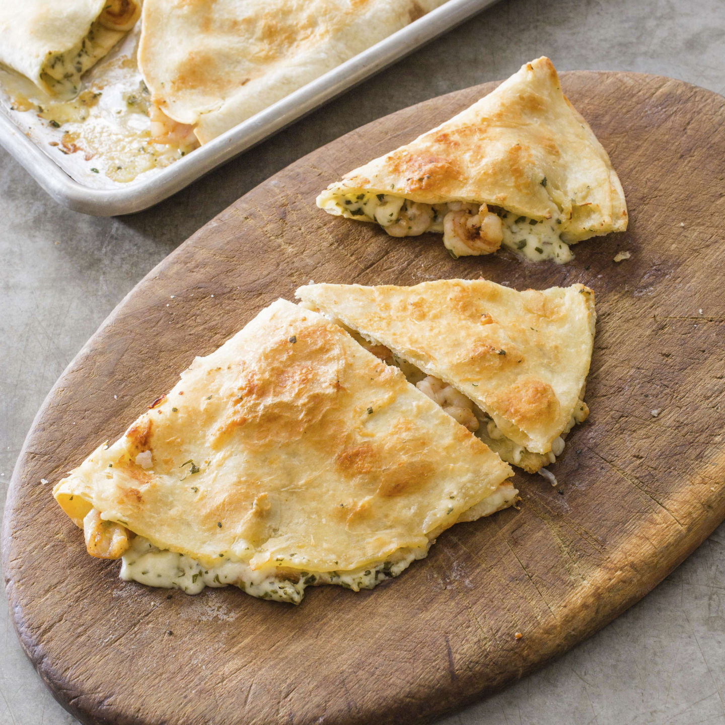 Food Column ATK Tequilla Lime Shrimp Quesadillas